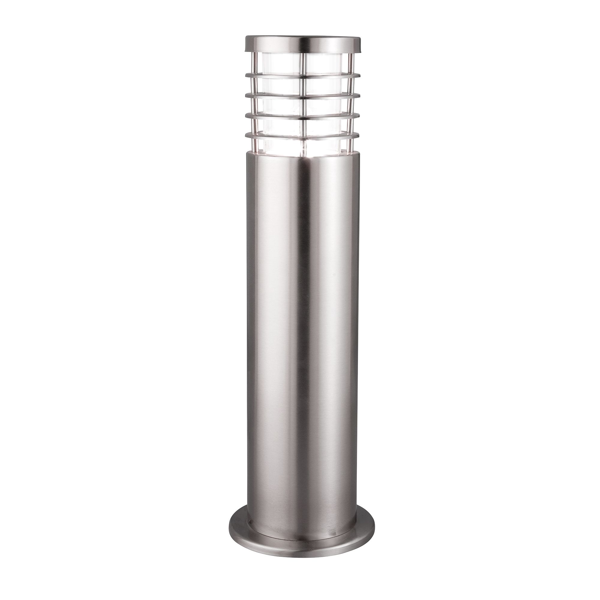 Satin Silver Ip44 Outdoor Bollard Light With Polycarbonate
