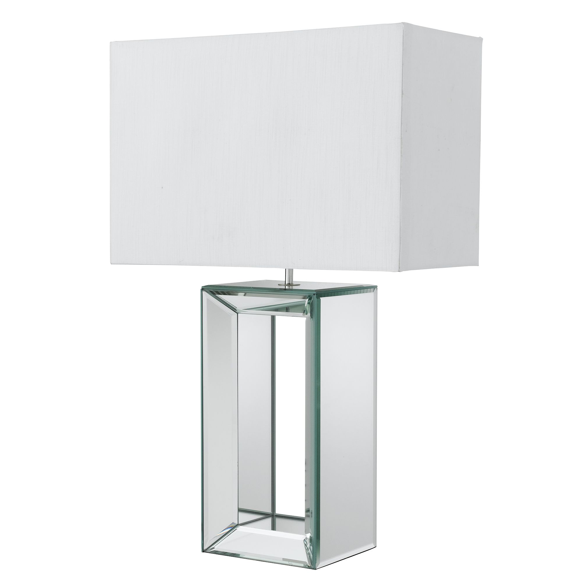 Table Lamp With White Oblong Faux Silk Table Lamp With White Oblong Faux Silk