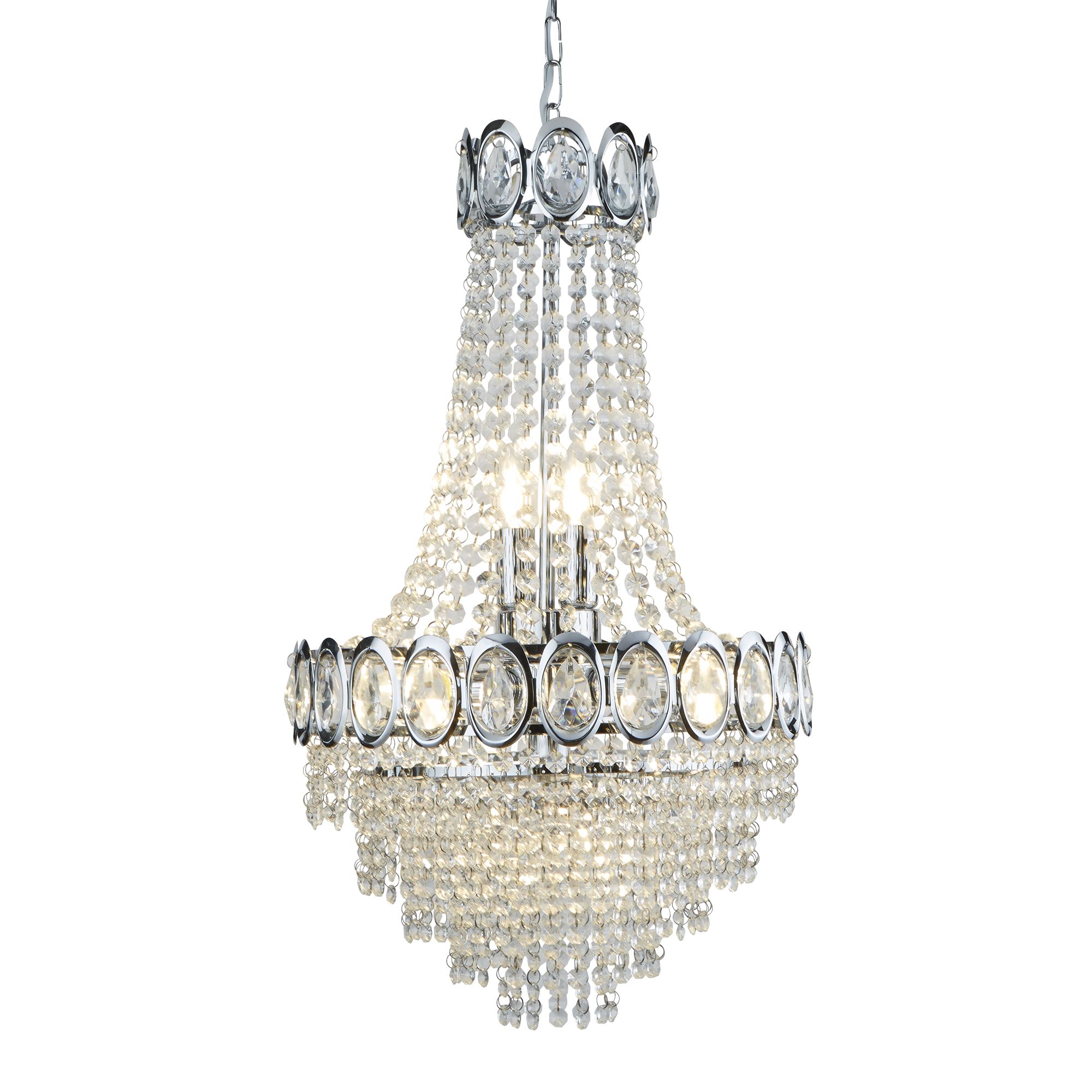 1 x Louis Philippe Chrome 11 Light Chandelier With Crystal 1 x Louis Philippe Chrome 11 Light Chandelier With Crystal