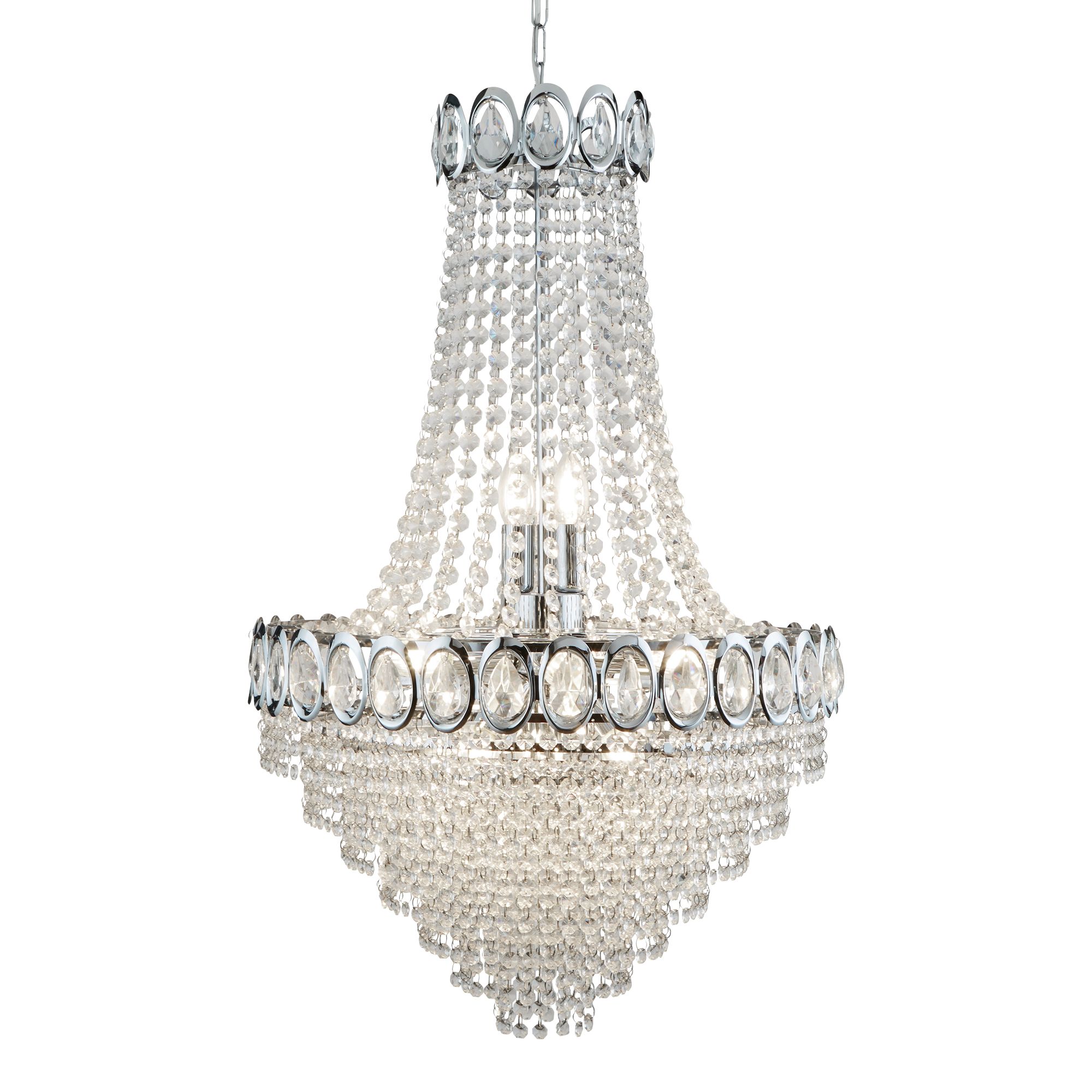 1 x Louis Philippe Chrome 11 Light Chandelier With Crystal 1 x Louis Philippe Chrome 11 Light Chandelier With Crystal