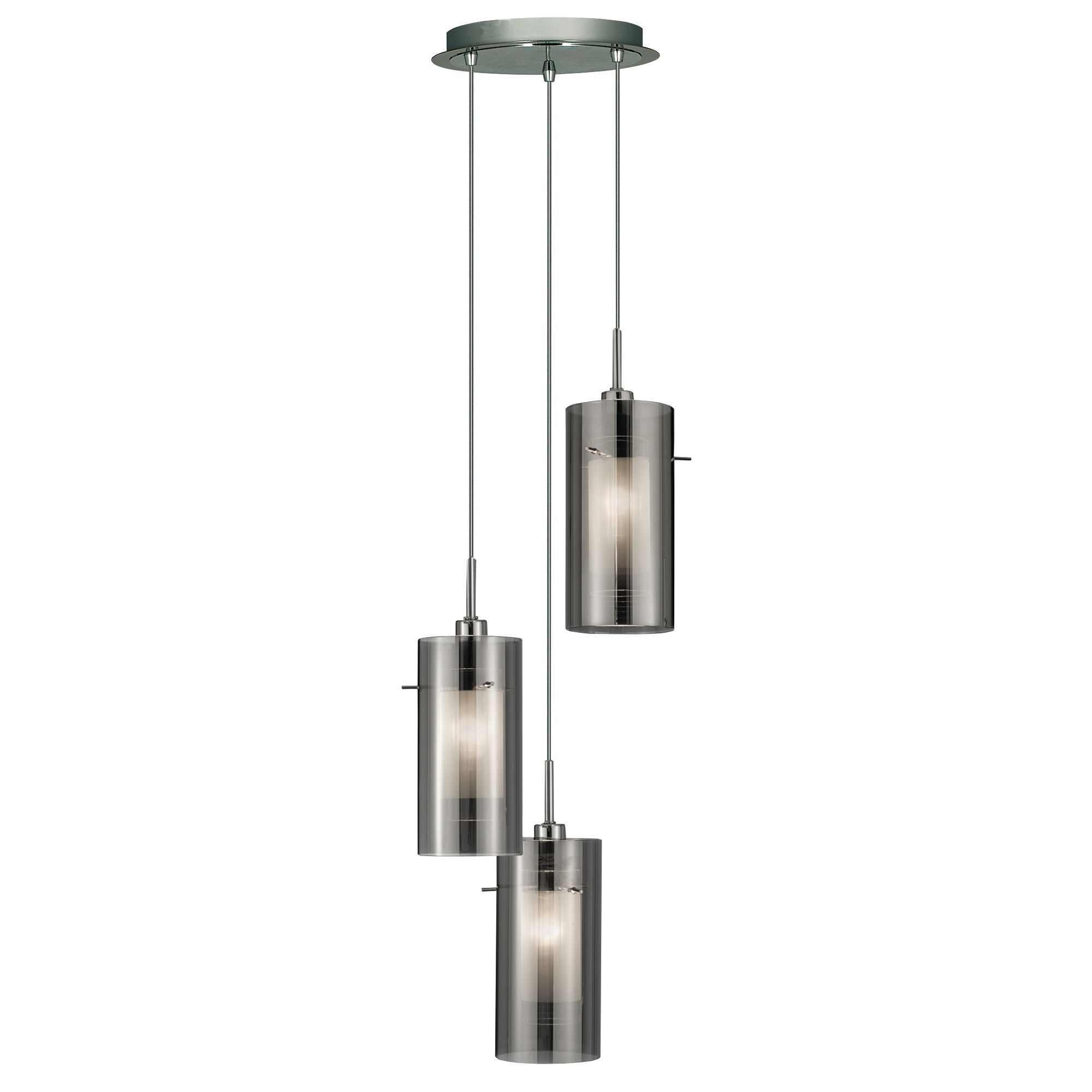 Duo 2 Chrome 3 Light Multi Drop Pendant With Smoked Glass Cylinder Shades Territories for an additional cost. duo 2 chrome 3 light multi drop pendant