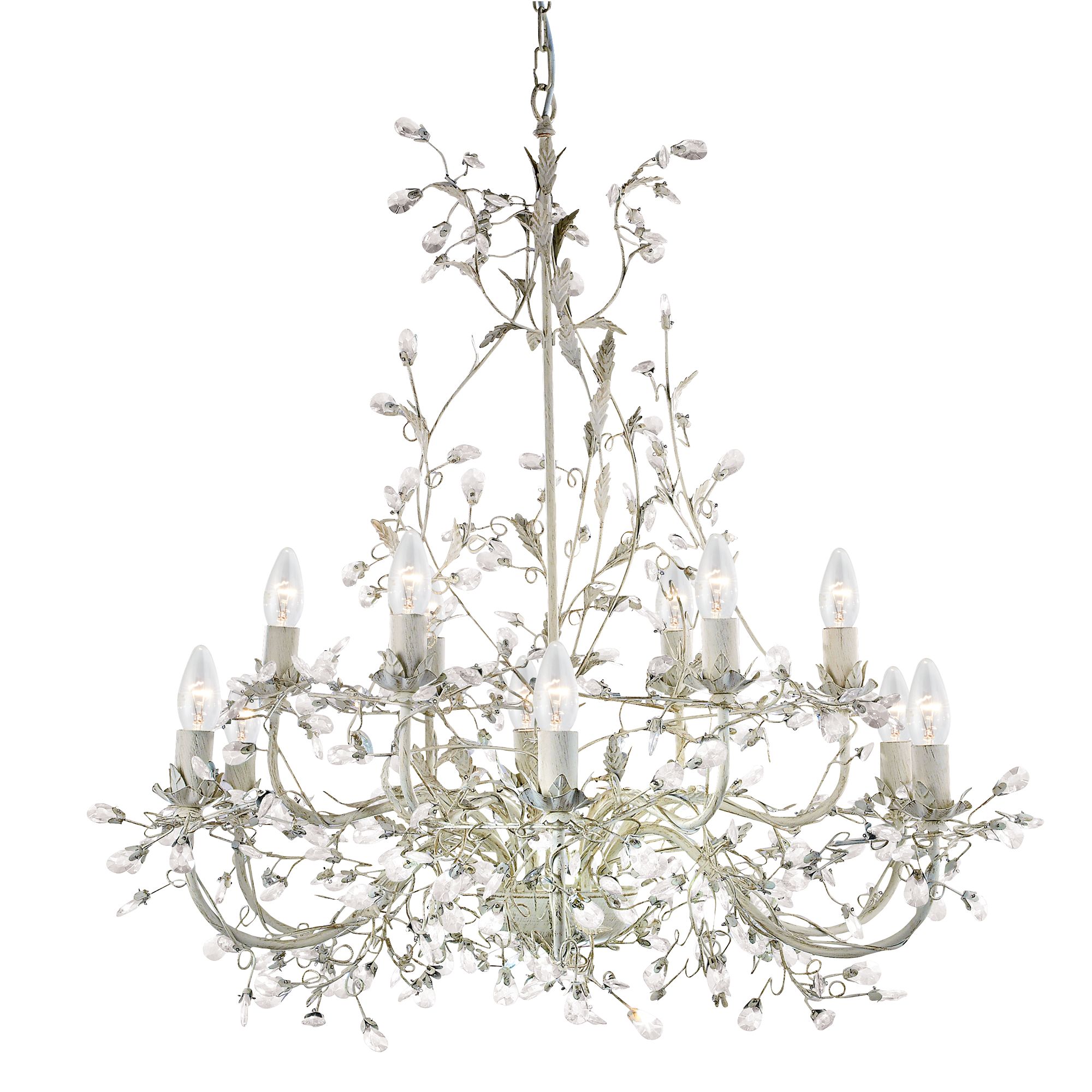 Antique Gold & Clear Crystal Glass 12 Light Chandelier Antique Gold & Clear Crystal Glass 12 Light Chandelier