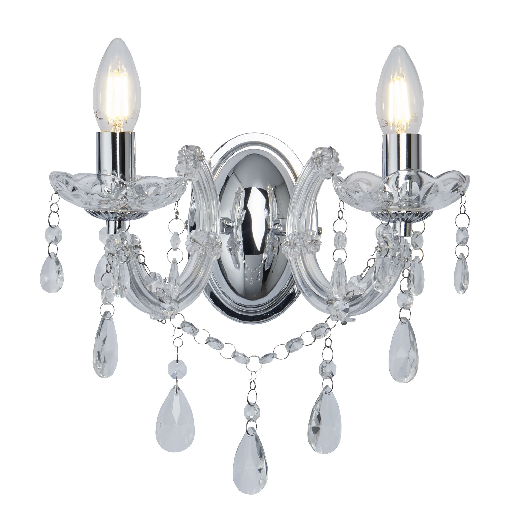 Details about Marie Therese 2 Lights Black & Chrome Wall Bracket Chandelier Light Details about Marie Therese 2 Lights Black & Chrome Wall Bracket Chandelier Light
