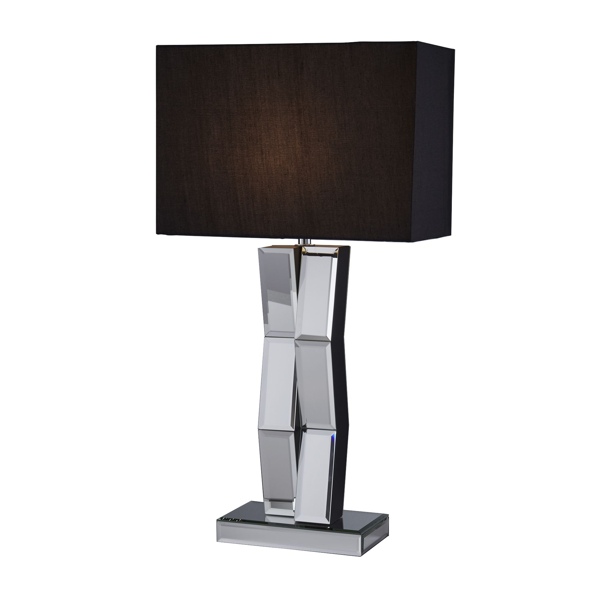 Mirrored Table Lamp With Black Oblong Black Mirror Reflection Table Lamp With