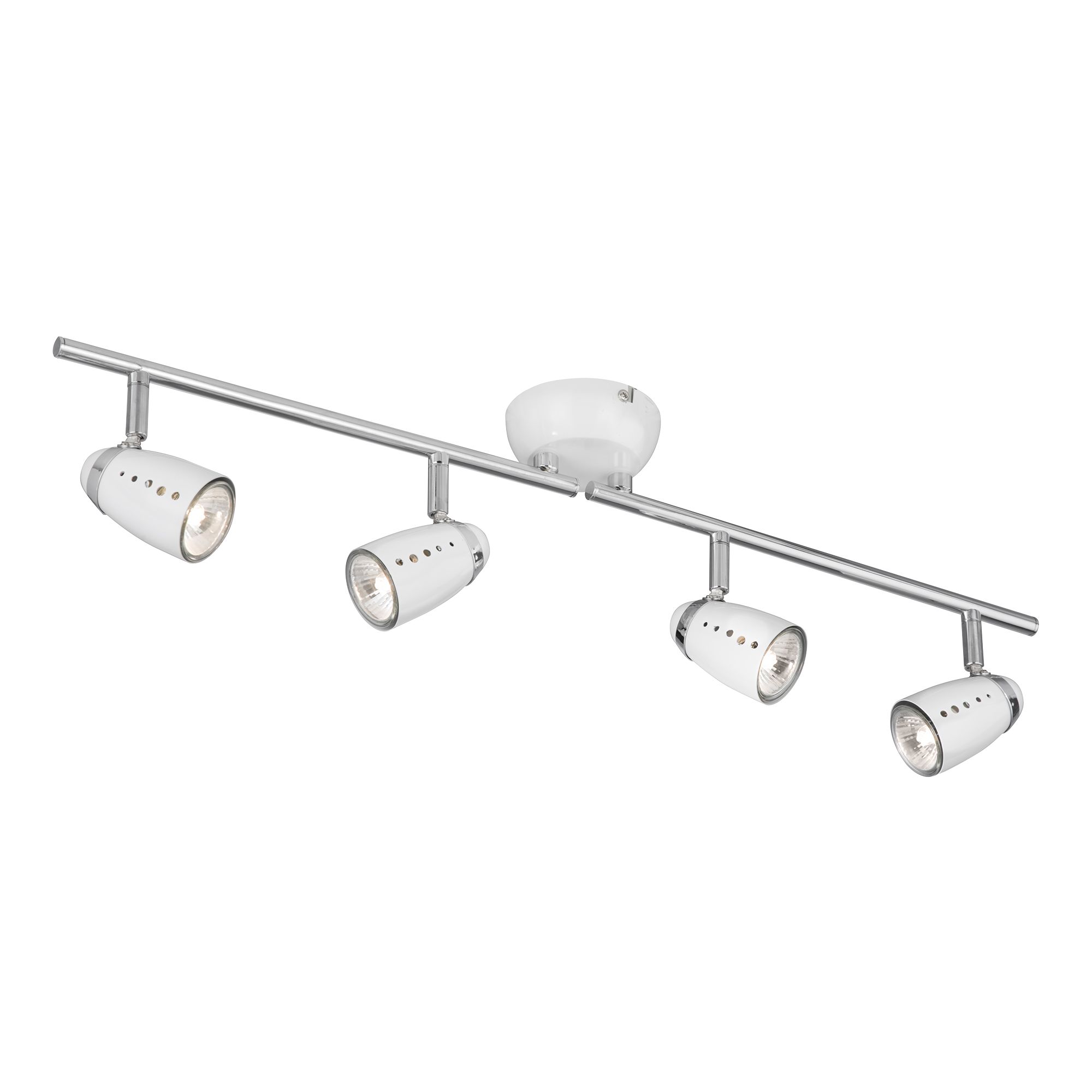 Pluto Chrome 4 Light Adjule Bar Spotlight With White Egg