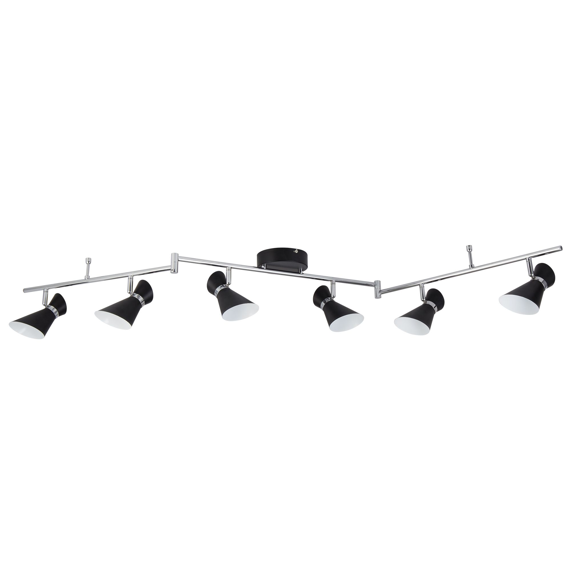 Diablo 6 Light Led Spotlight Split Bar Matt Black Chrome White