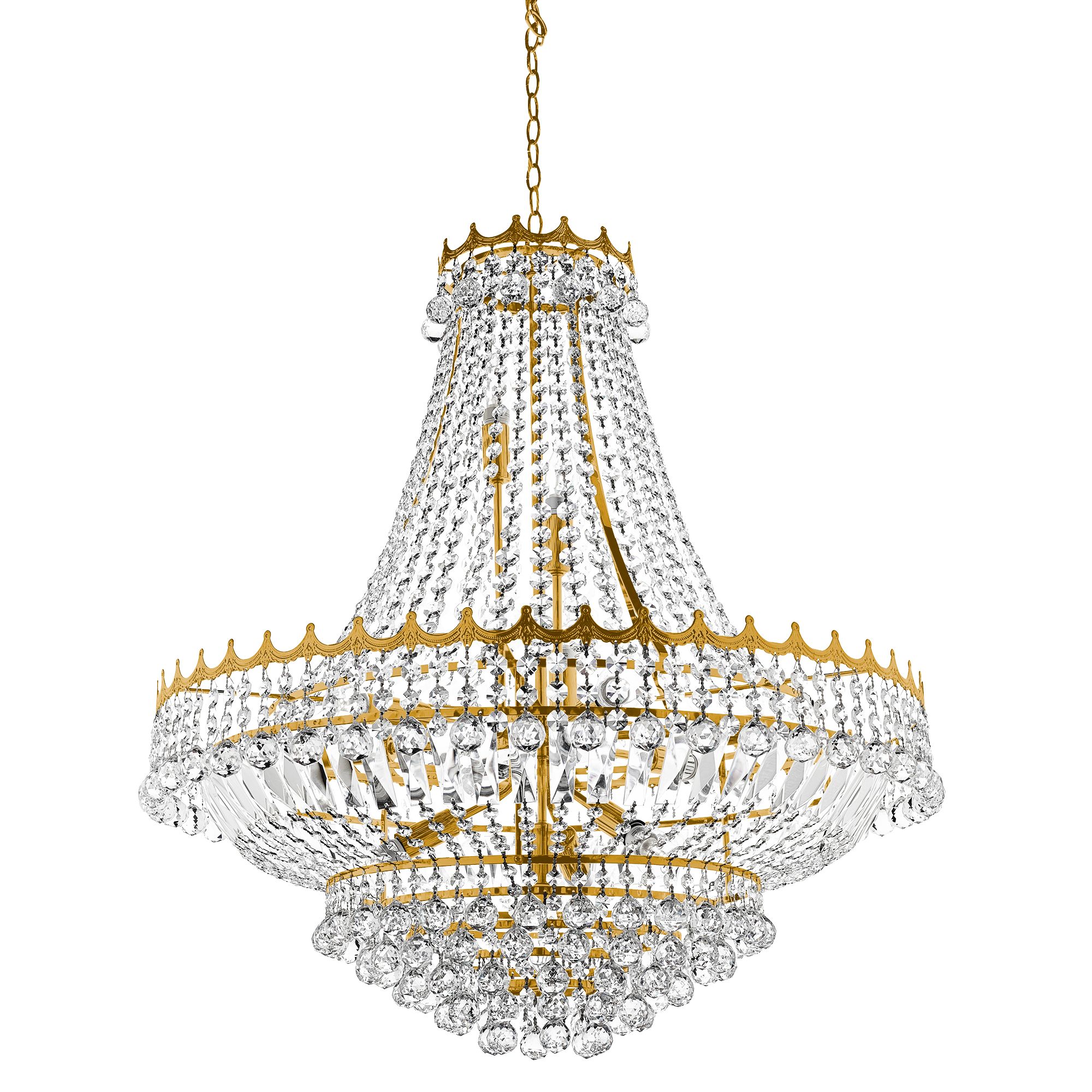 Versailles Gold Large 19 Light Chandelier Trimmed With Versailles Gold Large 19 Light Chandelier Trimmed With