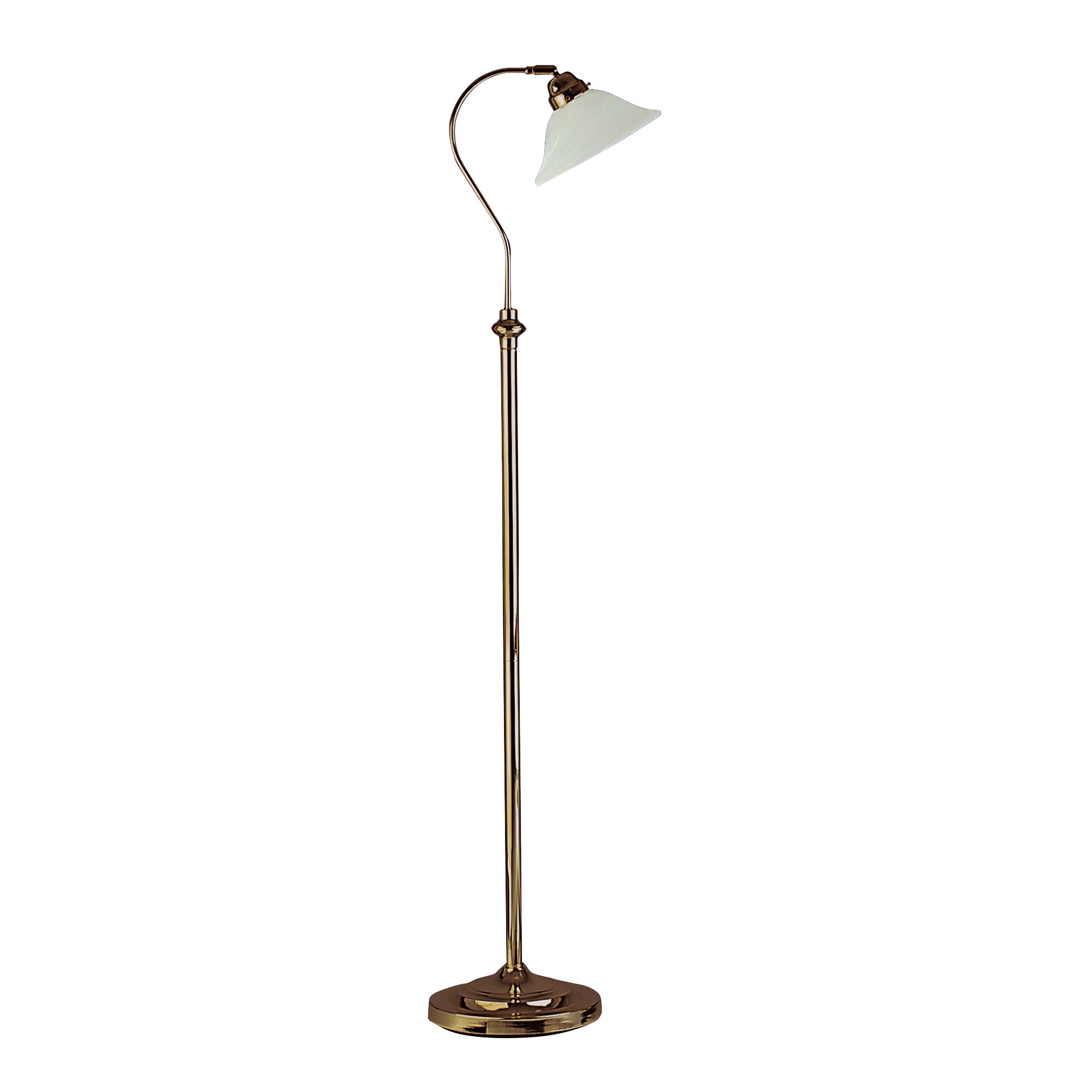 Antique Brass Adjustable Floor Lamp With Marble Glass Shade