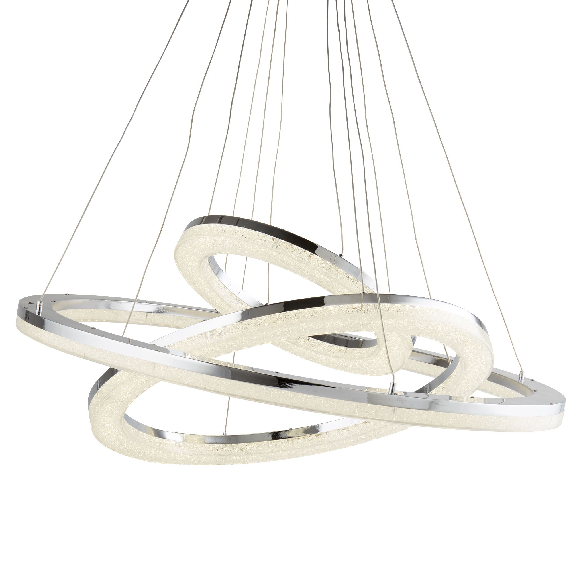 Large Led 3 Ring Ceiling Pendant Chrome Crushed Ice Decoration Large Led 3 Ring Ceiling Pendant Chrome Crushed Ice Decoration Adjule
