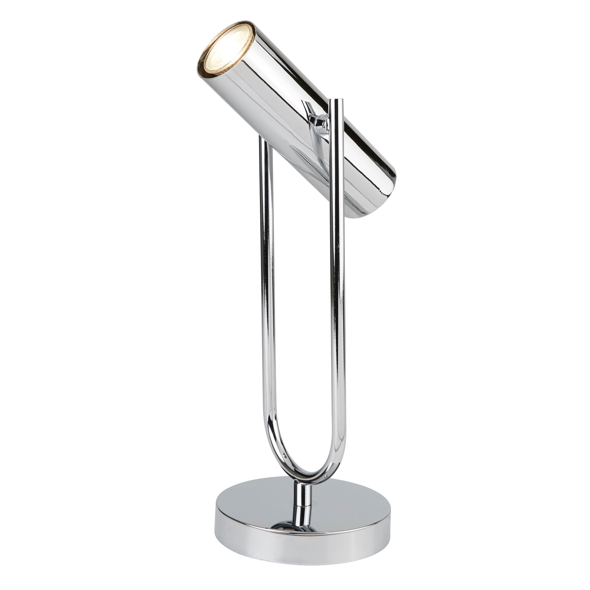 Telescope 1 Light Cylinder Shade Table Adjustable Head Table Lamp –Chrome