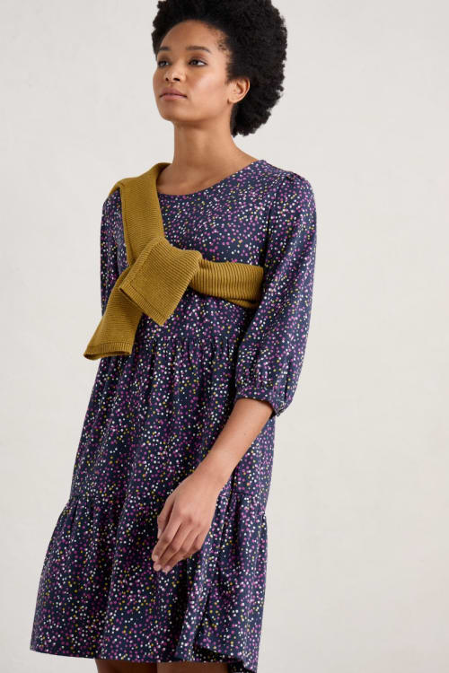 smocked jersey dress Saoirse Smocked Jersey Dress-Bright Pink main image 0