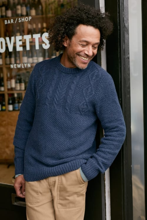 Men's Gunwale Jumper Cotton and Wool Blend Seasalt Cornwall