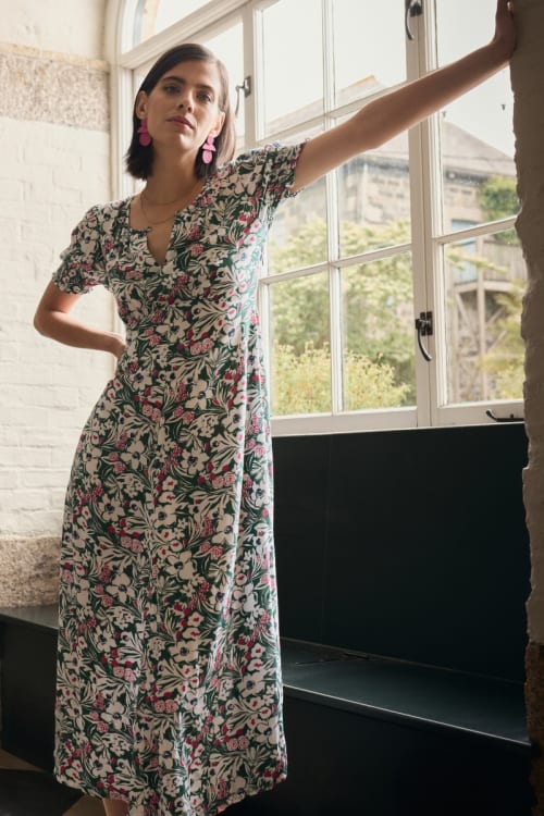 Marsh Violet Vintage Inspired Short Sleeve Dress Seasalt Cornwall