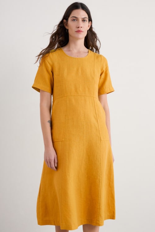 Grass Wave Linen Midi Dress Seasalt Cornwall