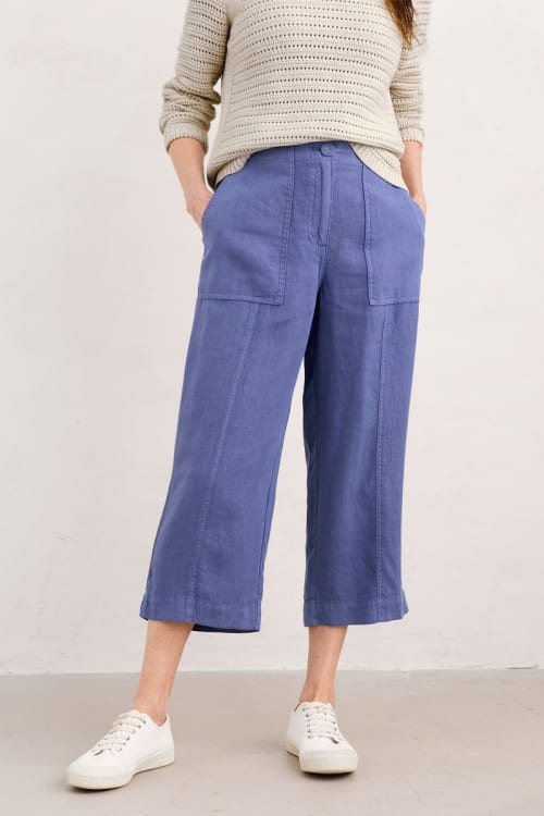 Poleacre Cropped Linen Trousers for Summer - Seasalt Cornwall