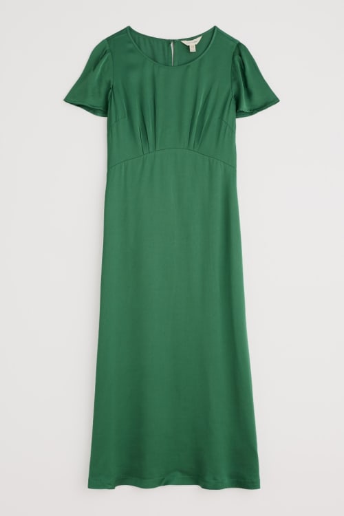 seasalt green dress Organic Floral Midi Dress