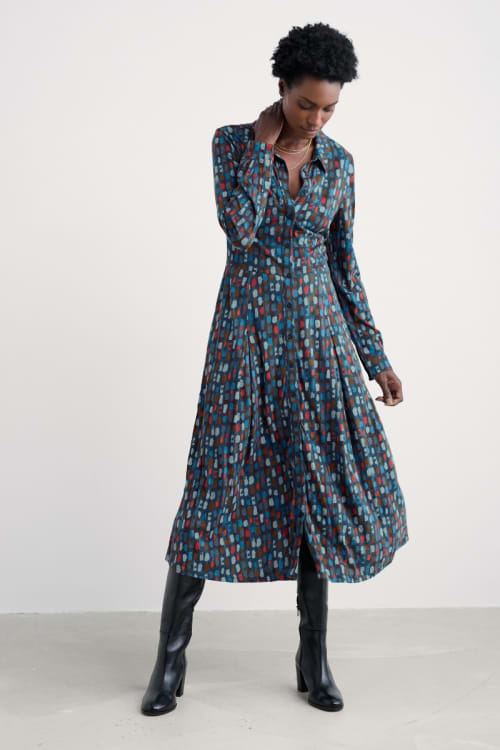 seasalt jersey dresses Coastline Shirt Midi Dress seasalt cornwall sale