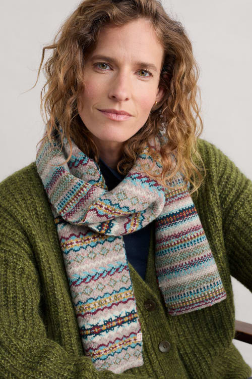Jacquard Scarf With Lambswool | Seasalt Cornwall - Seasalt Cornwall