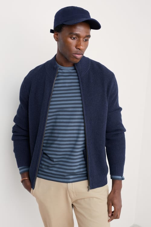 Men's Knitted Cardigan With Lambswool | Seasalt - Seasalt Cornwall