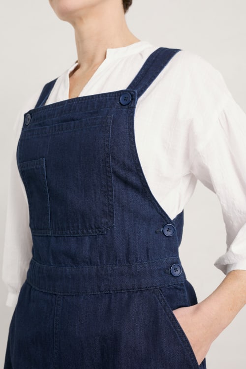 white christmas dresses Uskees Womens Organic Denim Pinafore #2002 Washed main image 1