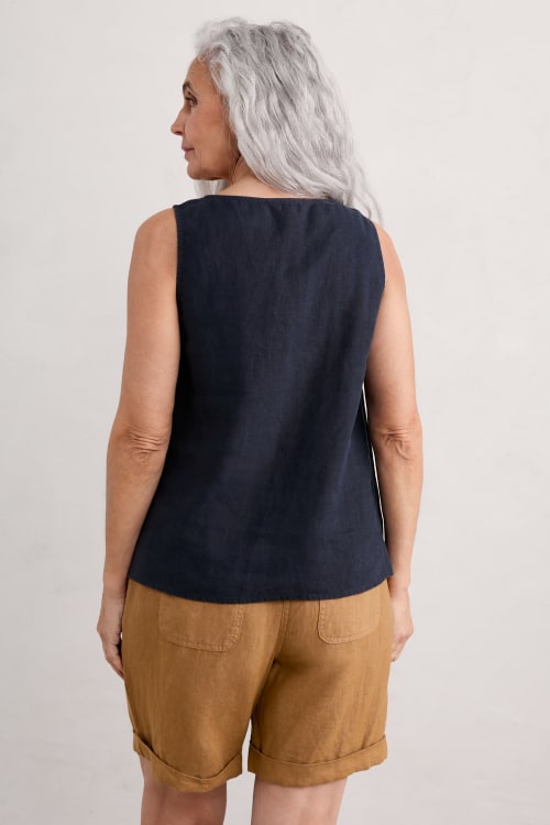 KUME LINEN BOAT-NECK VEST 8月まで】KUME 韓国 LINEN BOAT-NECK VEST