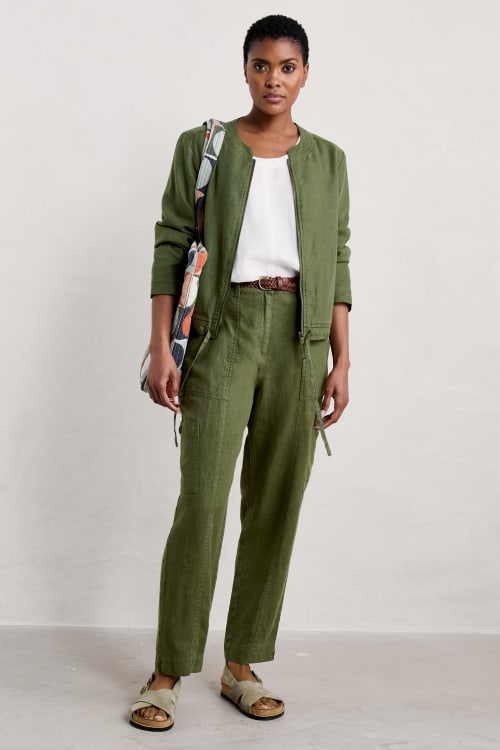 Rock Pipit Relaxed Tapered Linen Trousers Seasalt Cornwall
