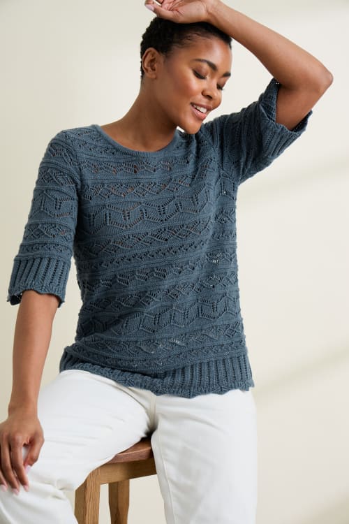 River Cross Pointelle Stitch Organic Cotton Top - Seasalt Cornwall