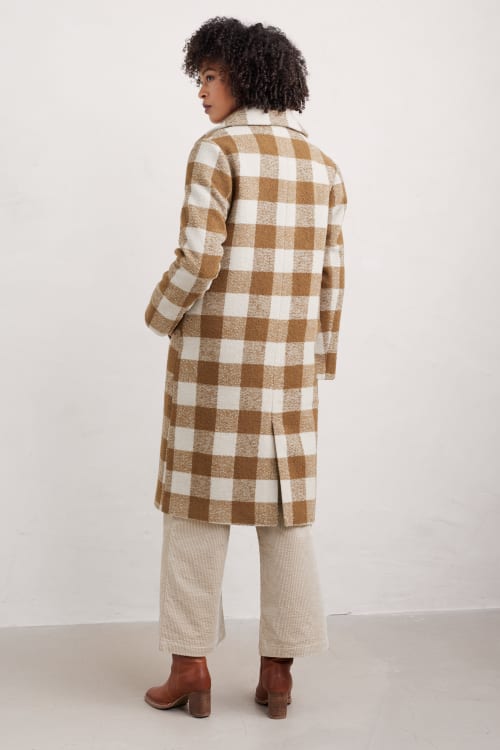 Budock Checked Wool Blend Winter Coat - Seasalt Cornwall