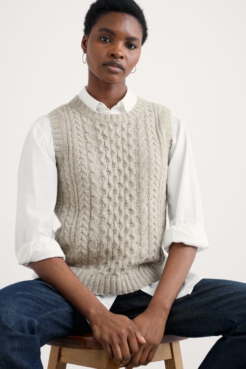 Newlyn Cable Stitch Vest Made With RWS-Certified Merino Wool