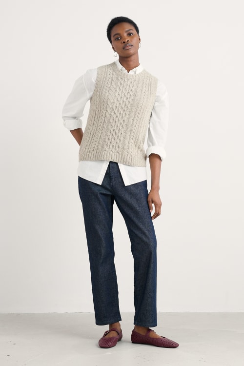 Newlyn Cable Stitch Vest Made With RWS-Certified Merino Wool