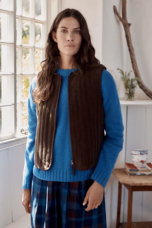 Alcove Zip-up Quilted Cord Gilet - Organic Cotton - Seasalt Cornwall