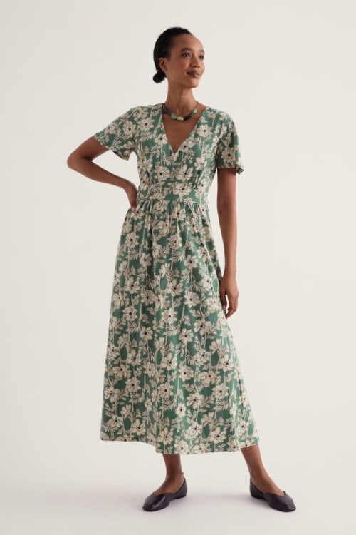 seasalt green dress Chateaux Maxi - Organic Cotton Jersey closure: none