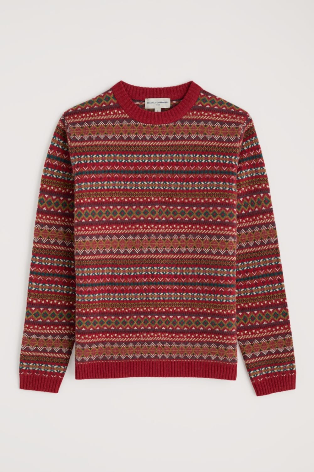 Men's Halyard Fair Isle Jumper Wool-rich and warming Seasalt