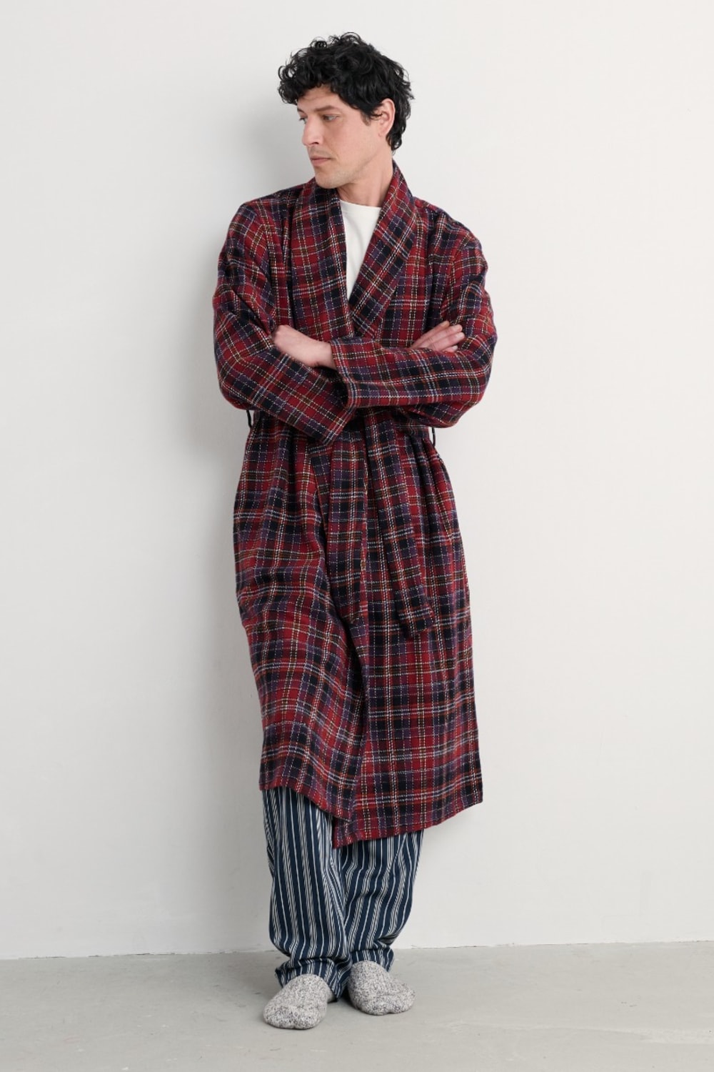 Men's Deckhand Organic Cotton Light Bathrobe Seasalt Cornwall