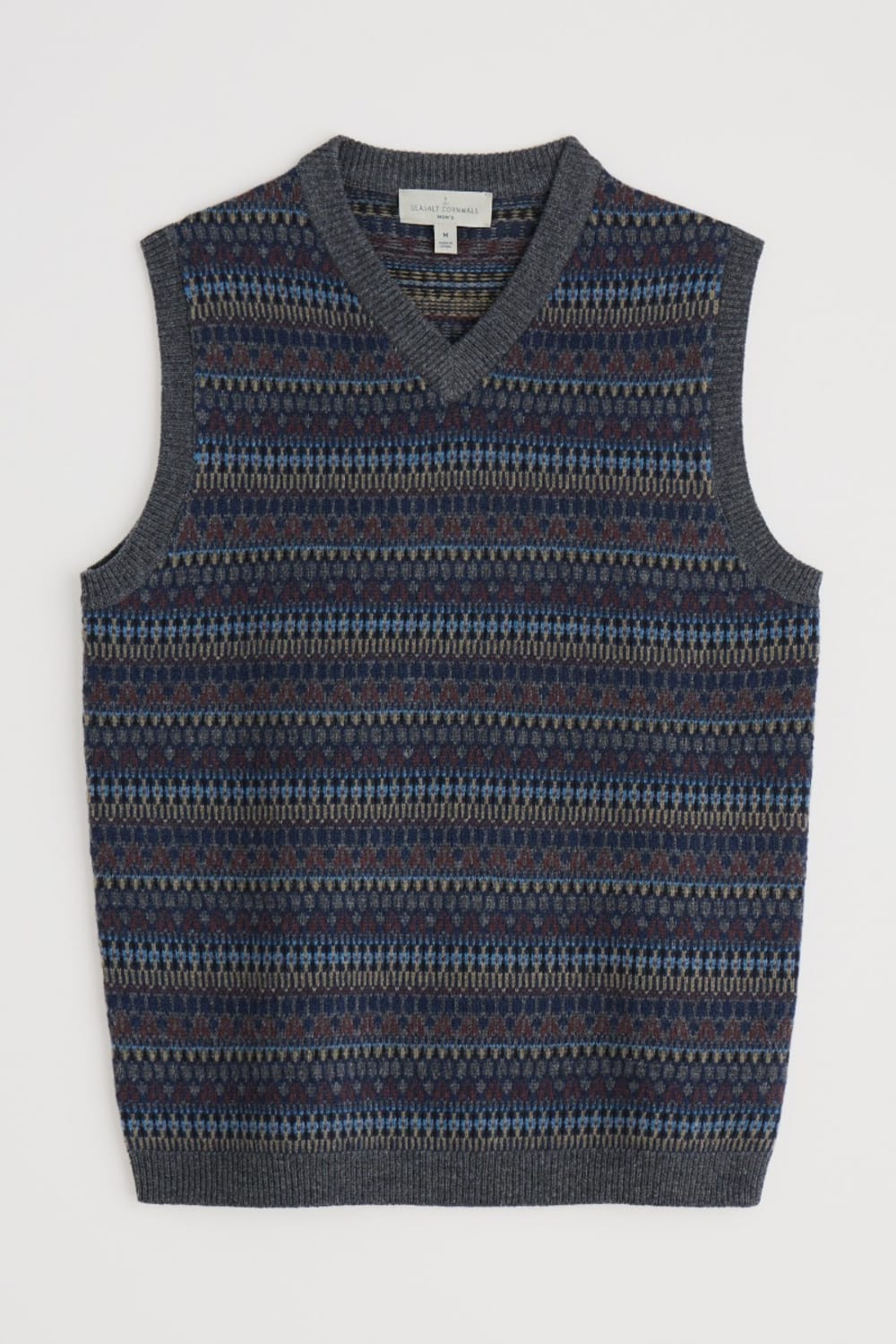 Men's Fair Isle Walt Vest Lambswool knitted vest Seasalt Cornwall