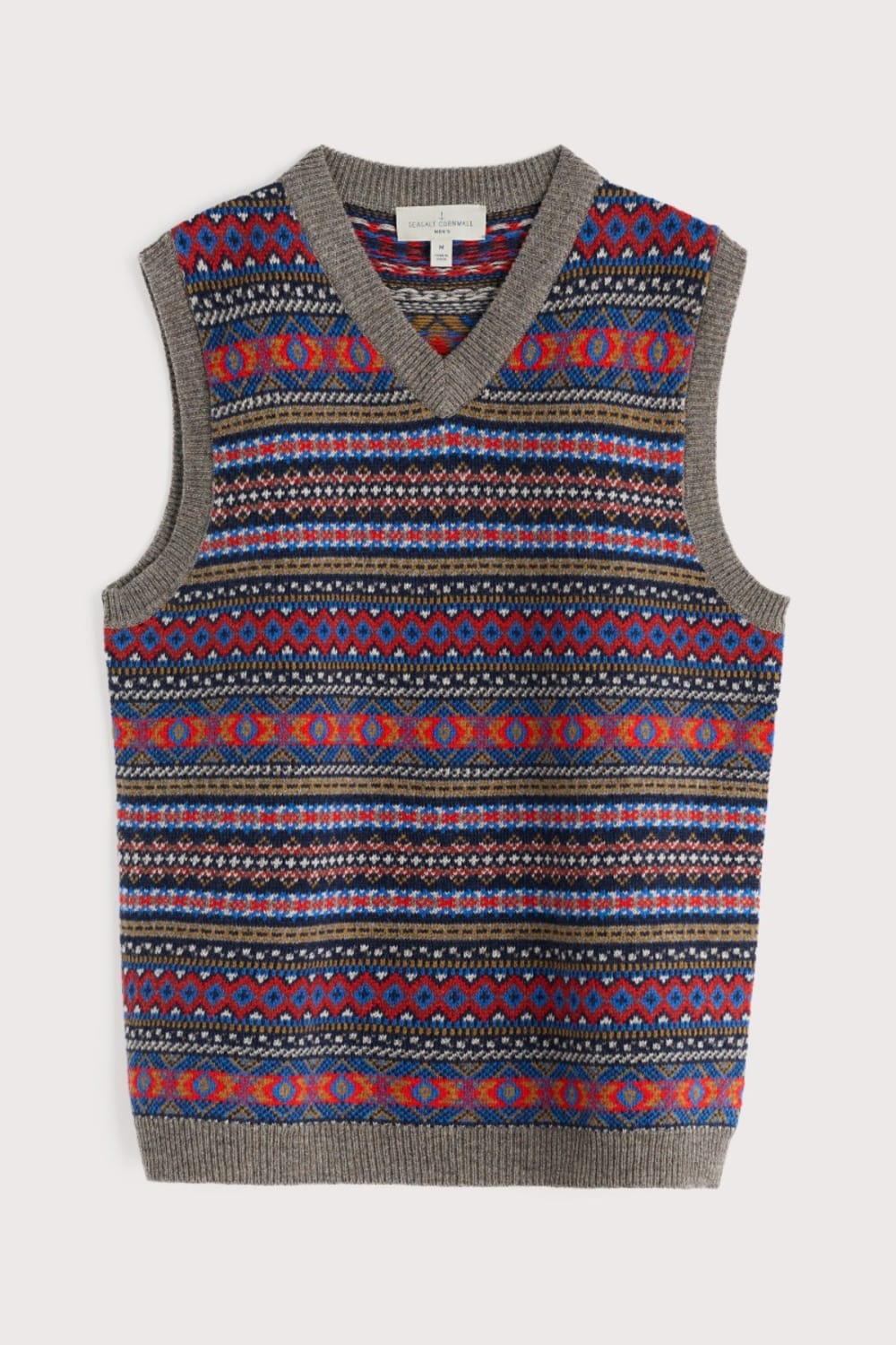 Men's Fair Isle Walt Vest Lambswool knitted vest Seasalt Cornwall