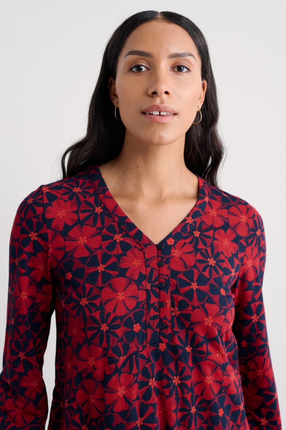 Peg Loom V-Neck Tunic - Jersey Tunic Top - Seasalt Cornwall