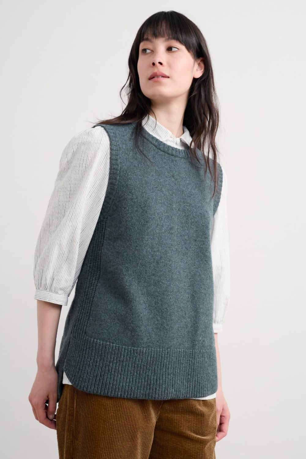 Coupling Knitted Vest - Sleeveless Merino-rich Blend Sweater