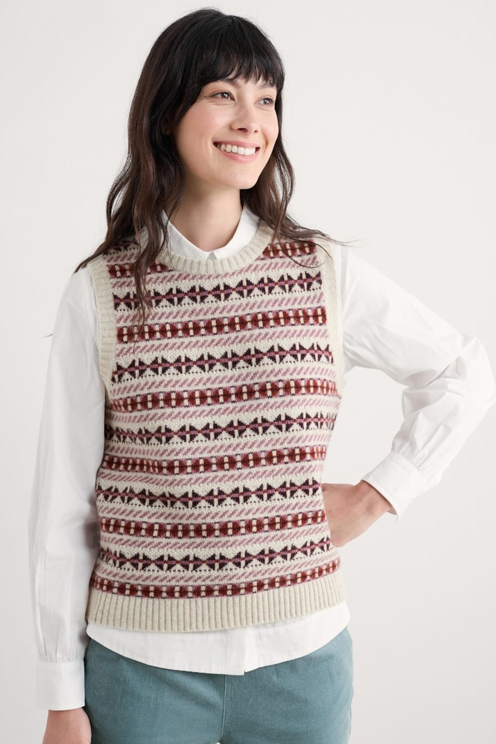 Lemon Porch Fair Isle Knitted Vest - Seasalt Cornwall