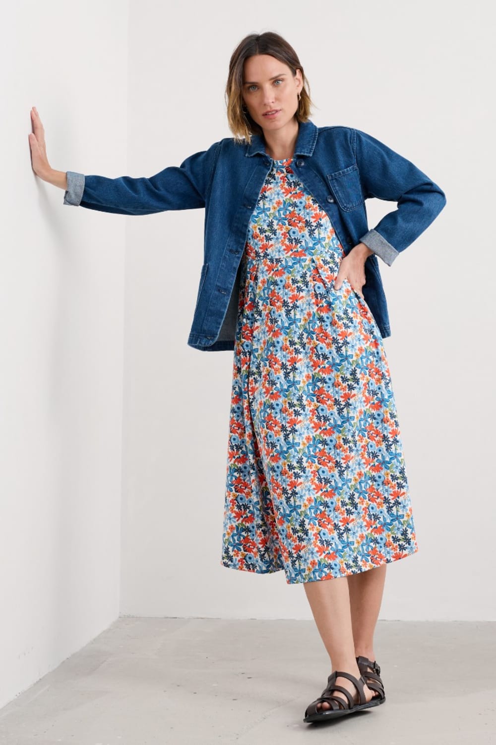 Veronica Jersey Midi Dress Printed Summer Style Seasalt Cornwall