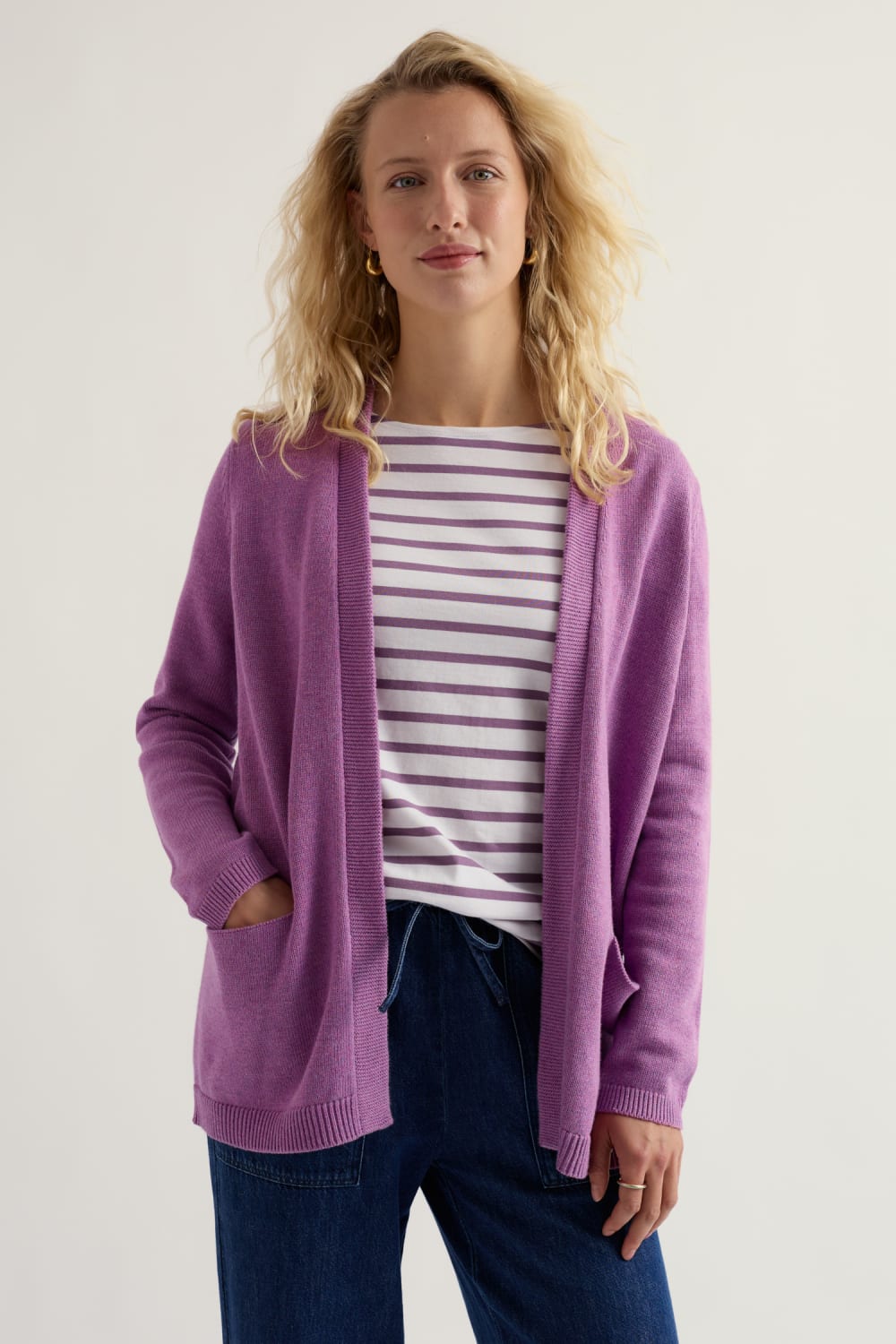 Cardigan Lanvin River 2006 - Laine Et Soie, Couleur Magenta - Taille M, Occasion Très Bon état
