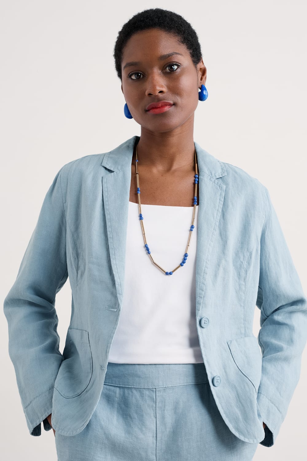 next linen blazer