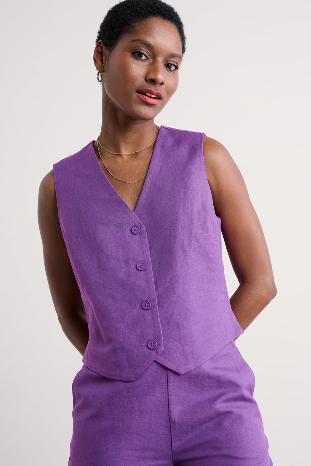 Women's Linen Blend Waistcoat Seasalt Cornwall Seasalt Cornwall