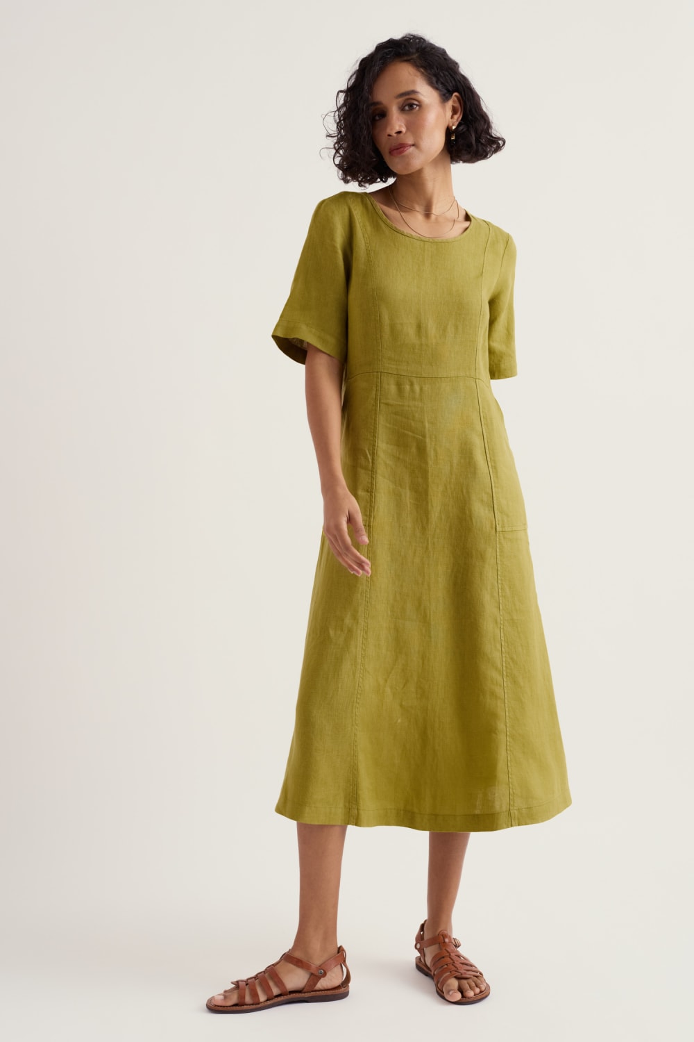 Grass Wave Linen Midi Dress - Seasalt Cornwall Grass Wave Linen Midi Dress - Seasalt Cornwall