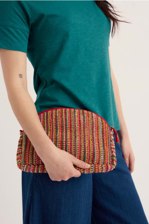 Flourish Jute Striped Crossbody Bag