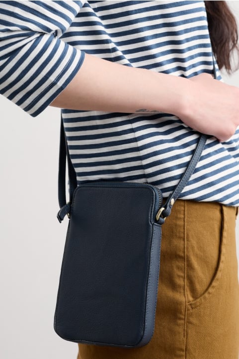 Kenwyn Zip Up Cross Body Leather Phone Bag