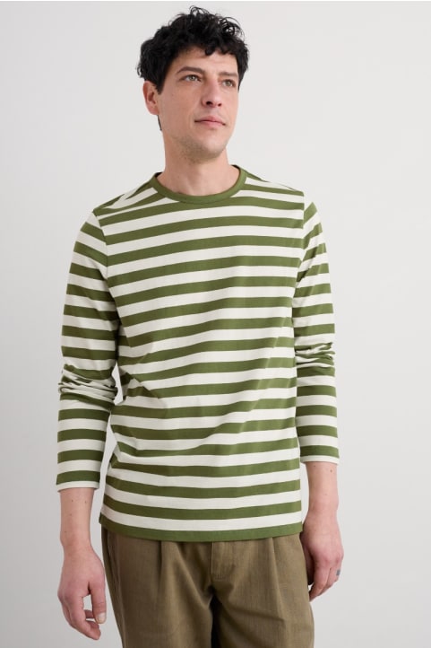Men's Crew Neck Sailor Shirt in GOTS-Certified Organic Cotton Image