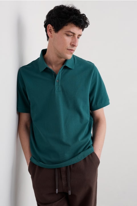 Men's Balefire Polo in GOTS-Certified Organic Cotton Jersey Image