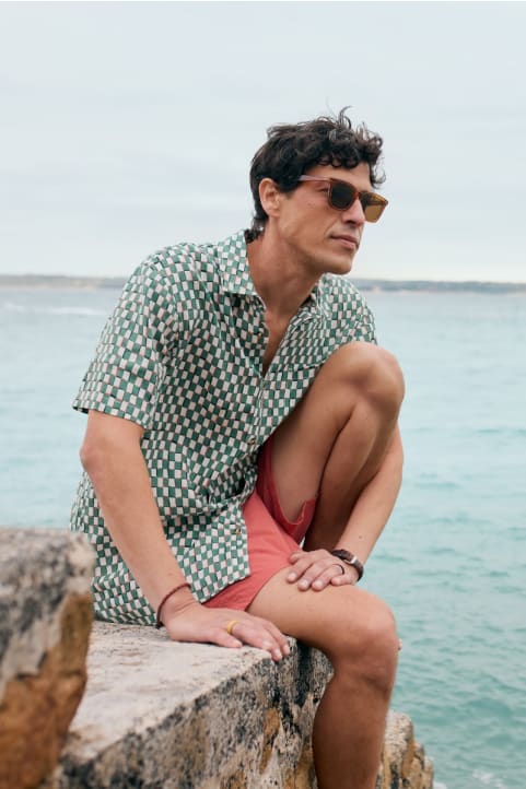 Men's Blue Heron Short Sleeve Shirt