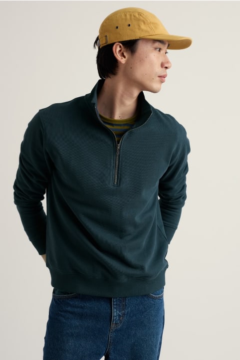 Men's Wood Moss Quarter Zip Sweatshirt Image